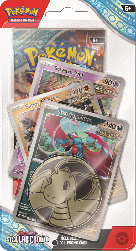 Pokémon TCG: Scarlet & Violet - Stellar Crown Premium Checklane Blister - Scream Tail, Sandy Shocks, Roaring Moon