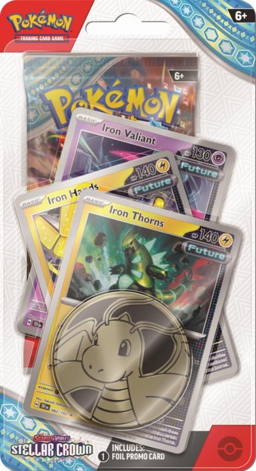 Pokémon TCG: Scarlet & Violet - Stellar Crown Premium Checklane Blister - Iron Valiant, Iron Hands, Iron Thorns
