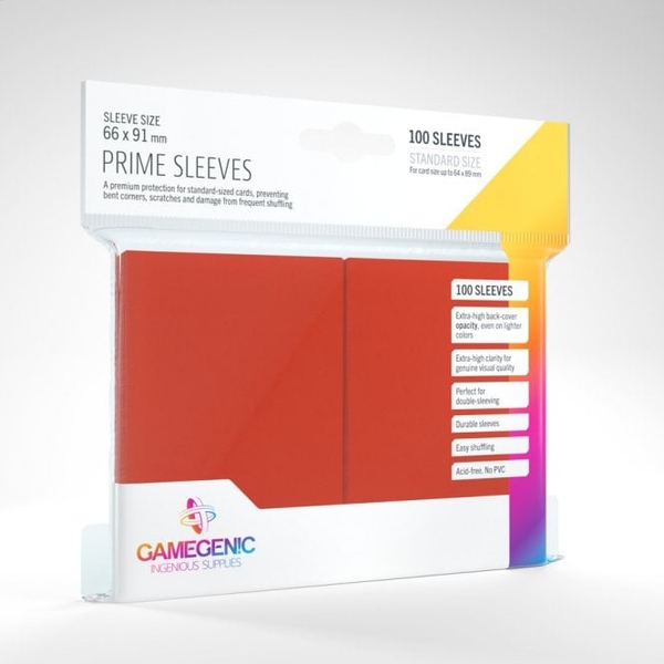 GameGenic Prime Card Sleeves - 100x Red