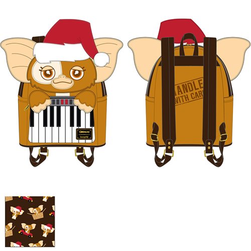 LOUNGEFLY Backpack - Gizmo Holiday Keyboard