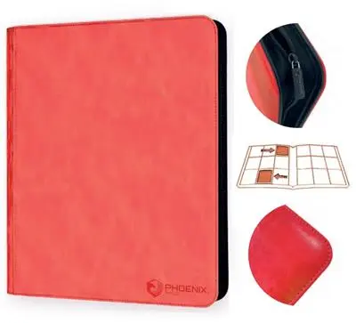 Phoenix Shield 9-Pkt Elite Zipper Album (Toploader) Red