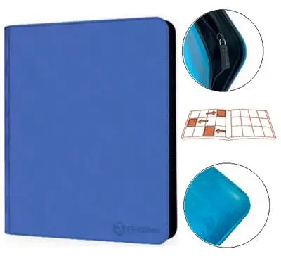 Phoenix Shield 9-Pkt Elite Zipper Album (Toploader) Blue