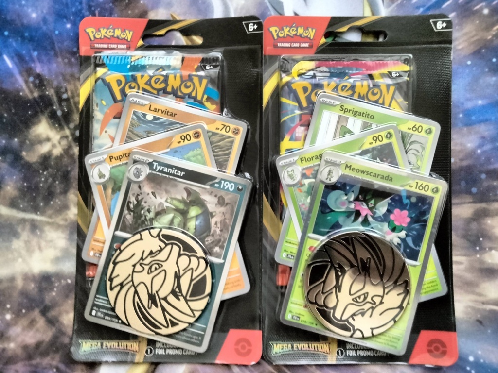 Pokémon TCG: Scarlet & Violet - Mega Evolution Premium Checklane Blister - Sprigatito, Floragato & Meowscarada