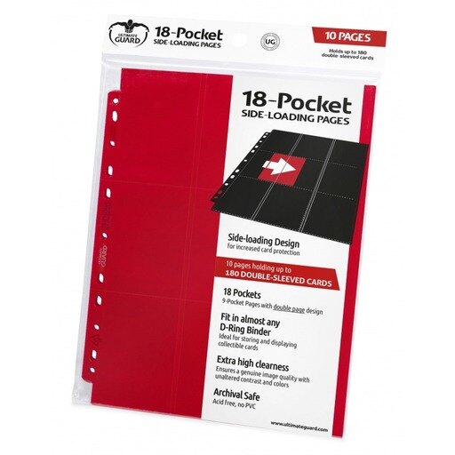 Ultimate Guard 18-Pocket Pages 10Pcs - Red