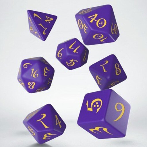 Q Workshop - Classic RPG Dice Set - Purple & Yellow