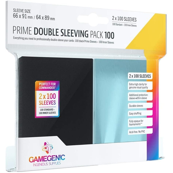 GameGenic Card Sleeves - 100x Prime Double Sleeves (100 Standard + 100 Inner Sleeves)