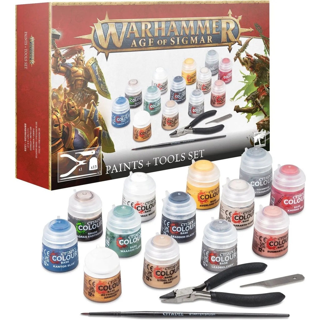 Warhammer - Age Of Sigmar - Paints + Tools Set