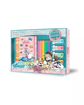 Diddl - A5 Notebook + 12 Colored Pencils + 4 Markers